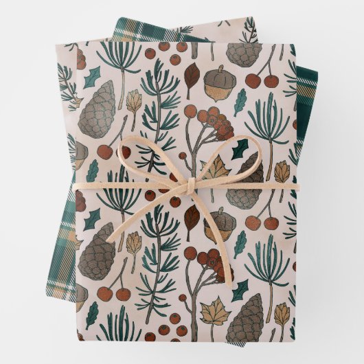 Natuur en groene feestdag inpakpapier vel (In situ)