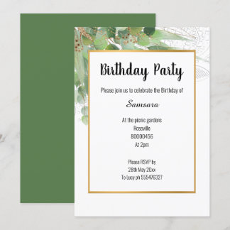 NATUUR EN LACE SAGE GOLD ALLE OCCASION INVITATIE KAART