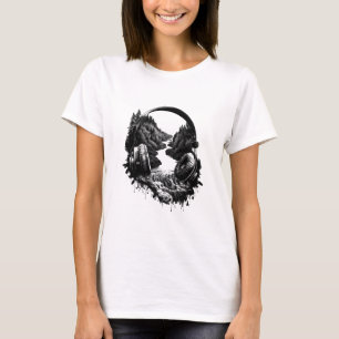Natuur en muziek Hoofdtelefoon – Zwart-wit Artiest T-shirt