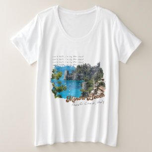 Natuur en vakantie Blauwe lucht en strand Wit Grote Maat T-shirt