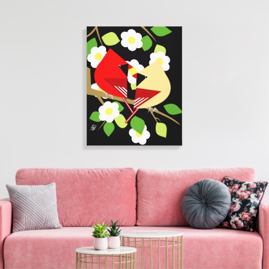 Natuur en vogelliefhebber kunst canvas afdruk (Insitu (Woonkamer))