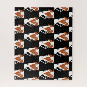 Natuur en Vrouw Silhouet Elegante Vrouwelijke Kuns Legpuzzel