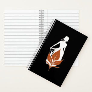 Natuur en Vrouw Silhouet Elegante Vrouwelijke Kuns Notitieboek