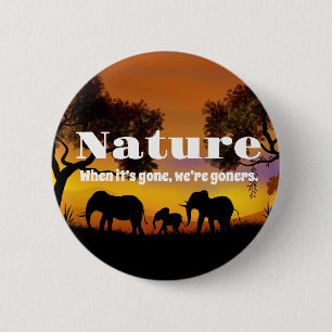 Natuur en weeshuizen waarderen ronde button 5,7 cm