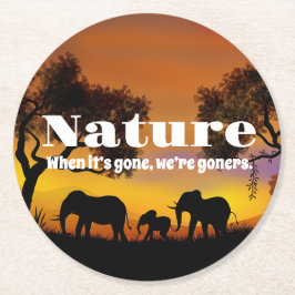 Natuur en weeshuizen waarderen ronde kartonnen onderzetter