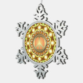 Natuur Energy Peace Symbol Hanging Pewter Ornament (Rechts)