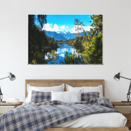 Natuur Everest Woud met Mooie Lucht Elegant Canvas Afdruk