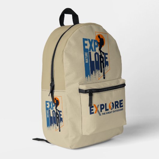 Natuur-exploratie | Bedrukte rugzak (Mannen) (Achterkant Hoek Links)