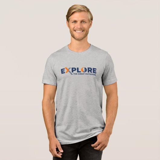 Natuur-exploratie | Heren Tri-Blend Shirt (Voorkant volledig)