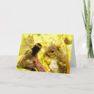 Natuur Fairy Note Kaart - Eekhoorn en Sprookje