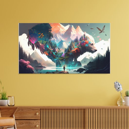 Natuur Fantasy Canvas Afdruk (Insitu (Woonkamer))