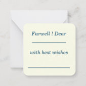 Natuur Farwell Notecard Notitiekaartje (Achterkant)