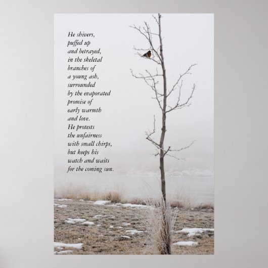 Natuur februari Poster met gedicht (Voorkant)