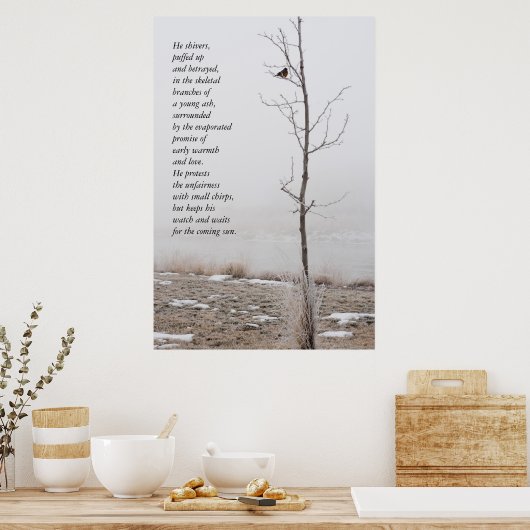 Natuur februari Poster met gedicht (Keuken)