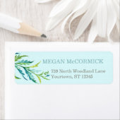 Natuur Fern Aqua/Blauwgroen Etiket (Insitu)