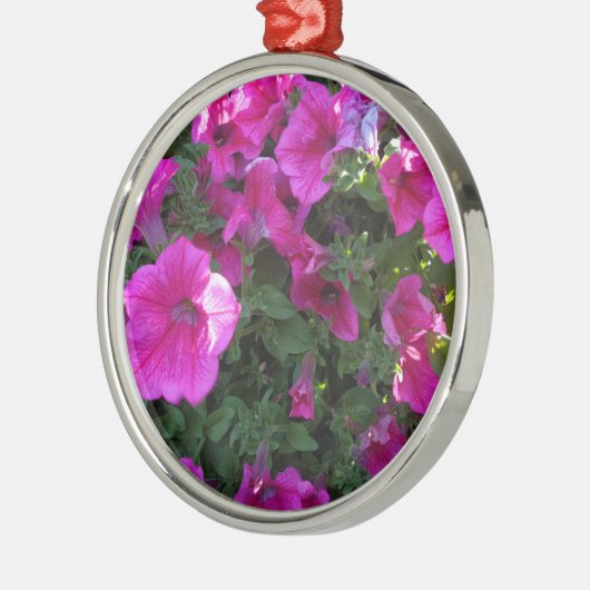 Natuur, Flora, roze bloem Metalen Ornament (Links)