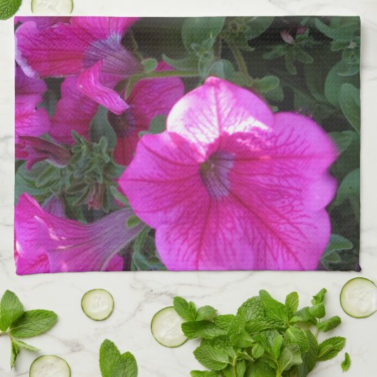 Natuur, Flora, roze bloem Theedoek (Gevouwen)