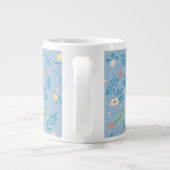 Natuur Floral Blue  Cute Modern Pattern Grote Koffiekop (Achterkant)