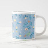 Natuur Floral Blue  Cute Modern Pattern Grote Koffiekop (Rechts)