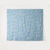 Natuur Floral Blue Cute Modern Pattern Wandkleed (Voorkant (horizontaal))