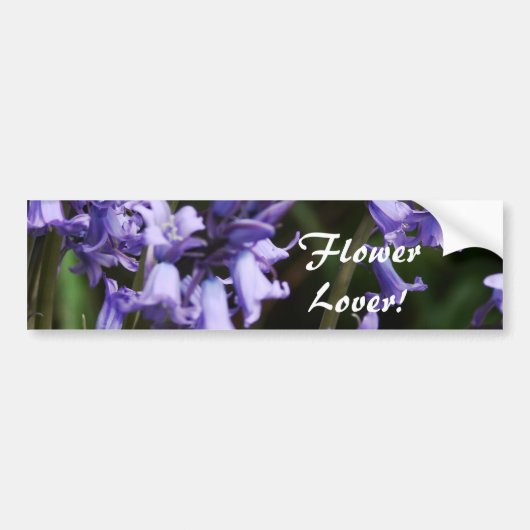 Natuur Floral Blue Paars Bumpersticker (Voorkant)