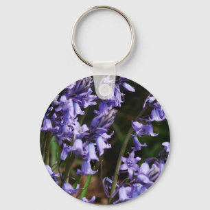 Natuur Floral Blue Paars Sleutelhanger