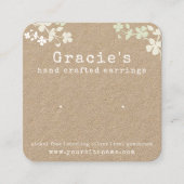 Natuur Floral Earring Kaart Vierkante Visitekaartje (Voorkant)