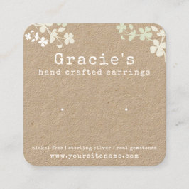 Natuur Floral Earring Kaart Vierkante Visitekaartje