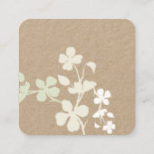 Natuur Floral Earring Kaart Vierkante Visitekaartje (Achterkant)