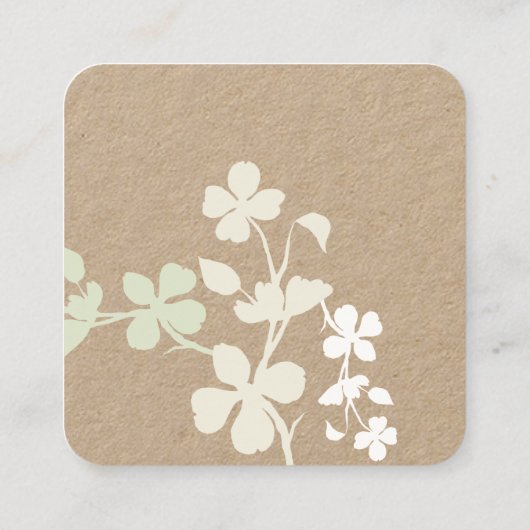 Natuur Floral Earring Kaart Vierkante Visitekaartje (Achterkant)