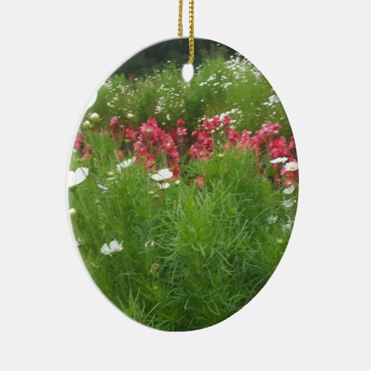 Natuur Floral Pink en White Flowers Grass Keramisch Ornament (Rechts)