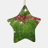 Natuur Floral Pink en White Flowers Grass Keramisch Ornament (Rechts)