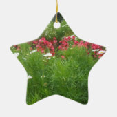 Natuur Floral Pink en White Flowers Grass Keramisch Ornament (Voorkant)