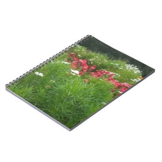 Natuur Floral Pink en White Flowers Grass Notitieboek (Linkerzijde)