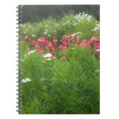 Natuur Floral Pink en White Flowers Grass Notitieboek (Voorkant)