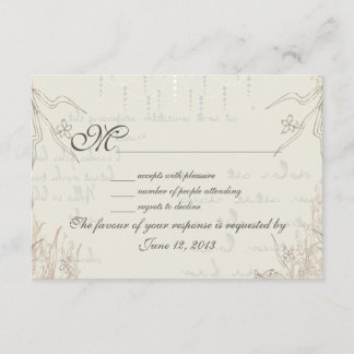  natuur florale bruiloft RSVP Kaartje
