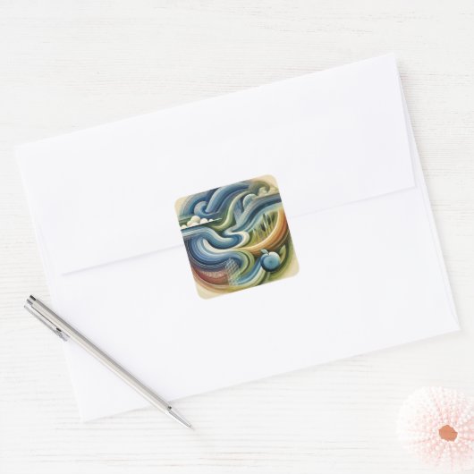 Natuur Flow - Abstracte wervellandschap Sticker (Envelop)
