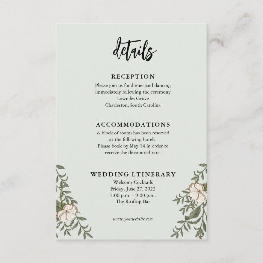 Natuur Flower Wedding Invitation Enclosure kaarten (Voorkant)