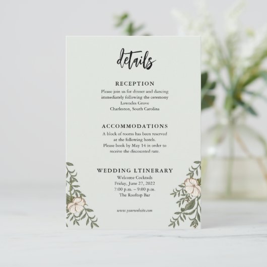 Natuur Flower Wedding Invitation Enclosure kaarten (Staand voorkant)