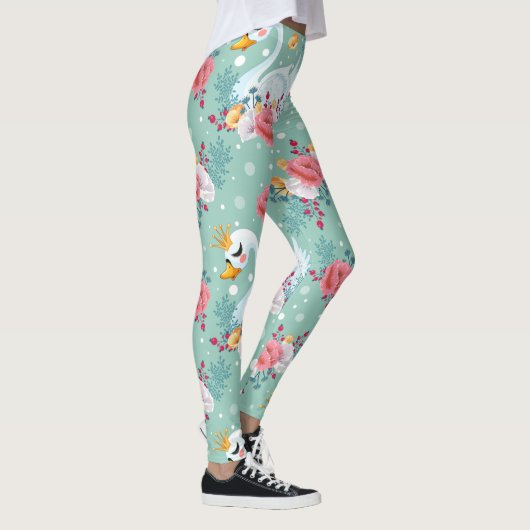 Natuur Flowers Swan Leggings (Rechts)