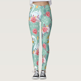 Natuur Flowers Swan Leggings