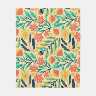 Natuur Foliage: Bloemen naadloos patroon. Fleece Deken
