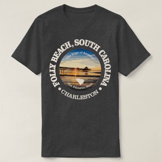  Natuur Folly Beach Mountain wandelen T-shirt (Design voorkant)
