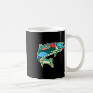 Natuur Forel Illustratie Vintage Vliegvissen Retro Koffiemok