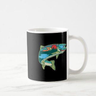 Natuur Forel Illustratie Vintage Vliegvissen Retro Koffiemok