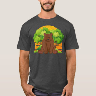 Natuur Forest Brown Beer Lover Wildlife Animal Ret T-shirt