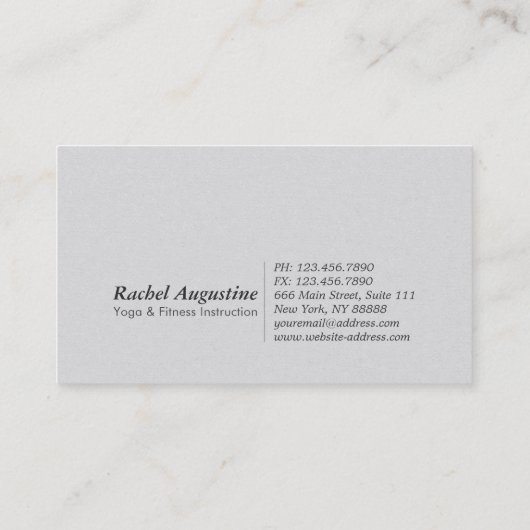 Natuur Forest of Meditation Yoga-instructeur Scrip Visitekaartje (Achterkant)