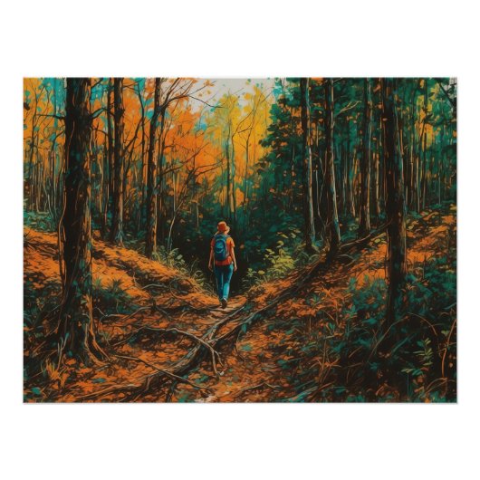 Natuur Forest Pathway Digitale kunst downloaden – Perfect Poster (Voorkant)