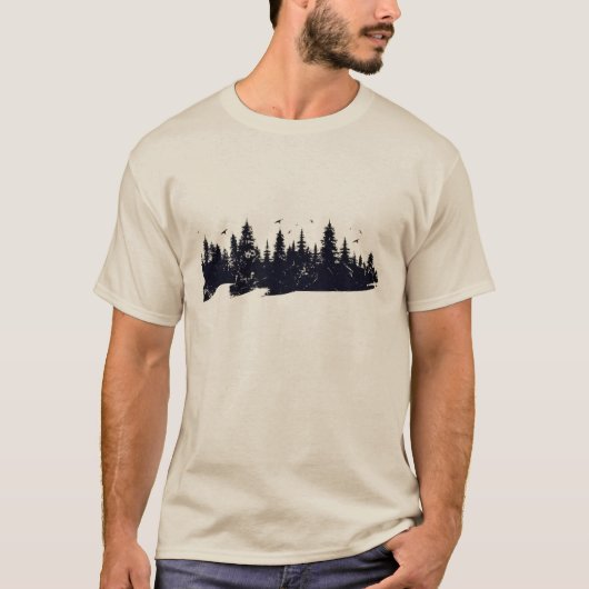 Natuur Forest Silhouette T-shirt (Voorkant)