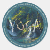 Natuur Forest YOGA Verborgen Tekst Meditatie Leraa Ronde Sticker (Voorkant)